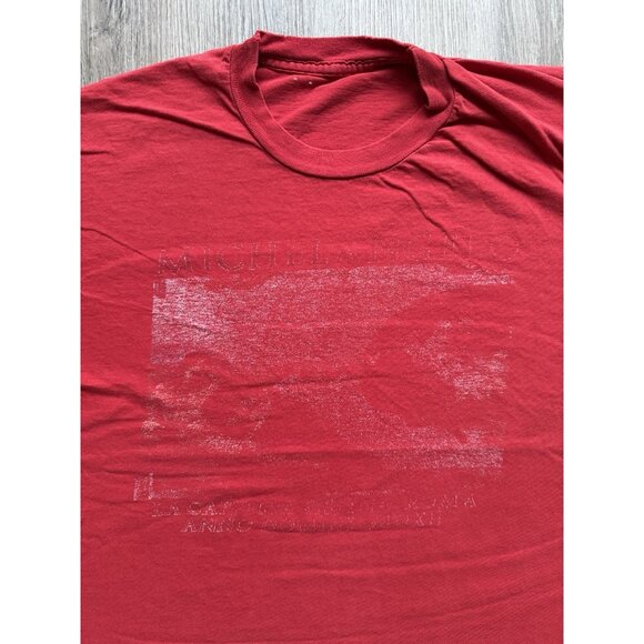 Vintage Rare 90s Michelangelo Creation Of Adam Painting Faded Red XL Shirt Art - Picture 3 of 11